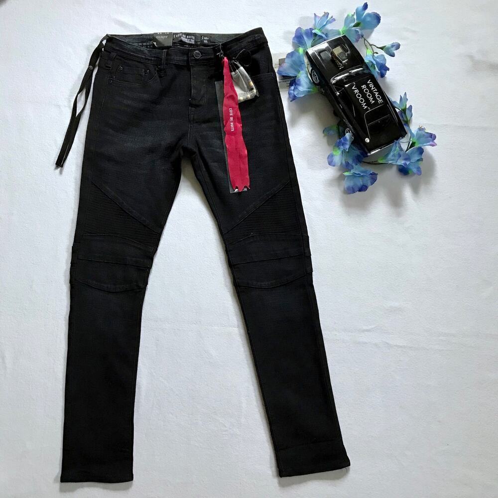 Cote De Nuits NWT Black Skinny Jeans Men 32/32 - Picture 2 of 11